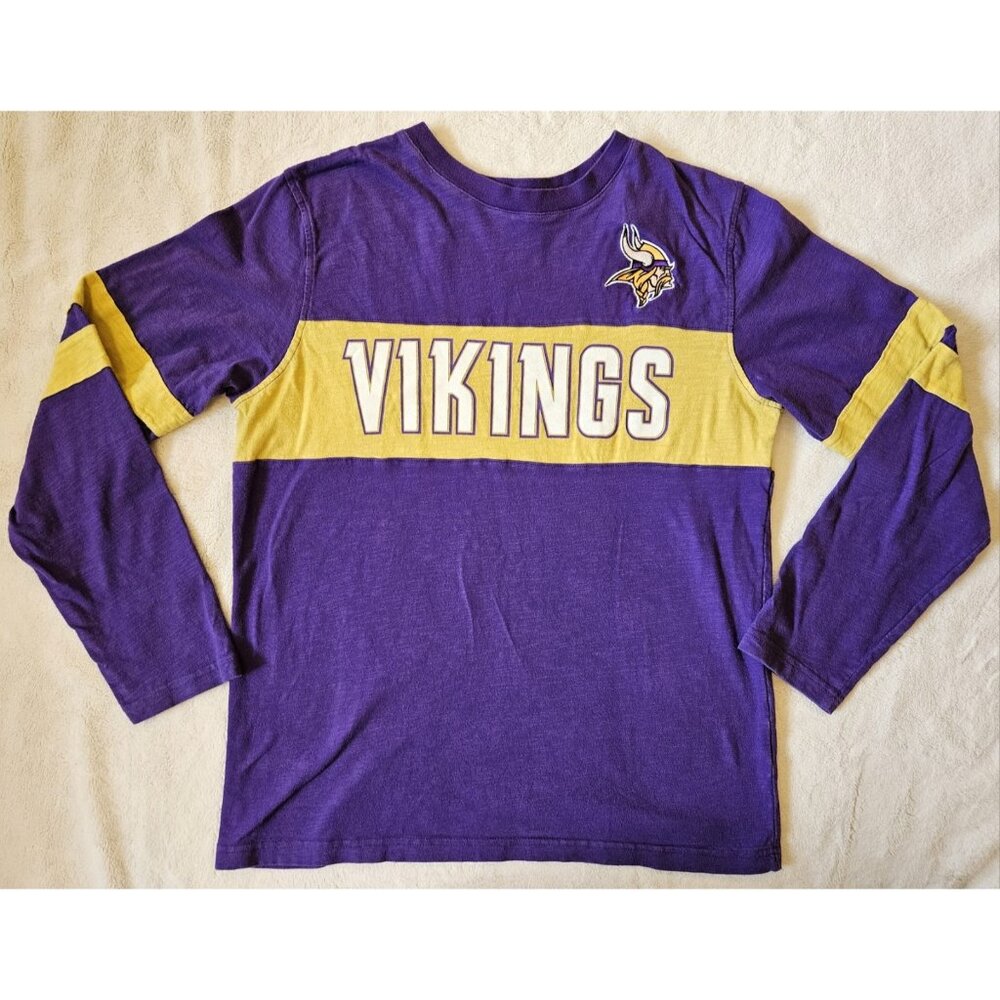 NFL VIKINGS G-III Hands High Adult Long Sleeve T-Shirt Medium Embroidered